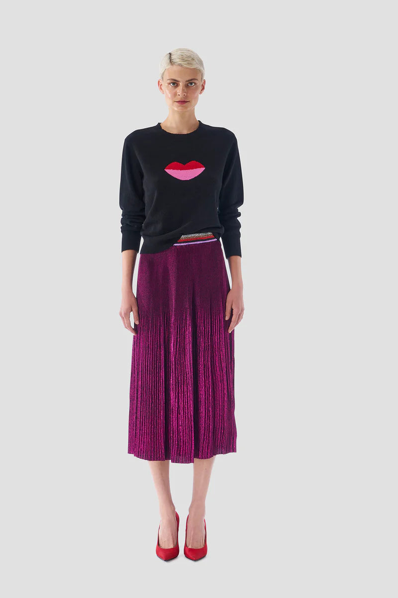 Le Superbe Foil Pleated Skirt