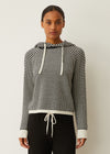 Monrow Cotton Cashmere Stripe Lounge Hoodie