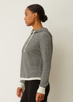 Monrow Cotton Cashmere Stripe Lounge Hoodie