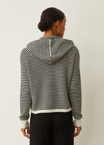 Monrow Cotton Cashmere Stripe Lounge Hoodie