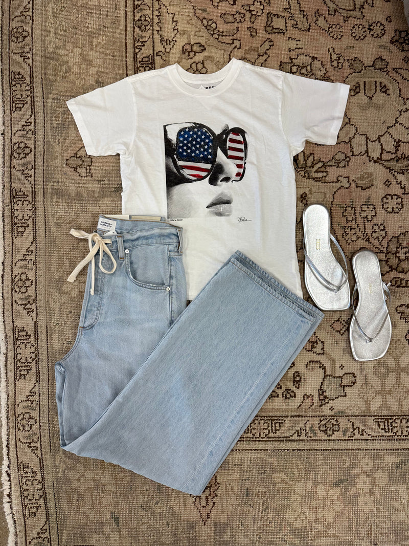 C Press Studio Free and Brave Mushie Tee