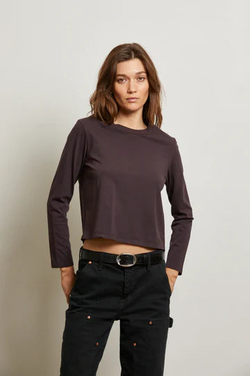 PerfectWhiteTee Bruce Ringspun Cotton Long Sleeve Crew