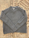 Autumn Cashmere Fancy Shaker Stitch Button Shoulder Crew