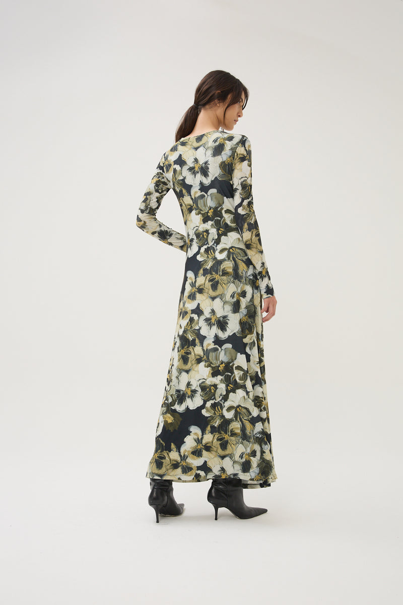 Maria Cher Carroll Coral Midi Dress