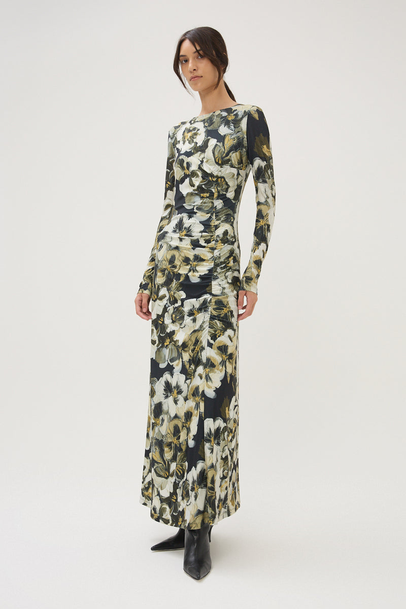 Maria Cher Carroll Coral Midi Dress