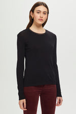 Goldie Long Sleeve Mesh Trim Organic Crew