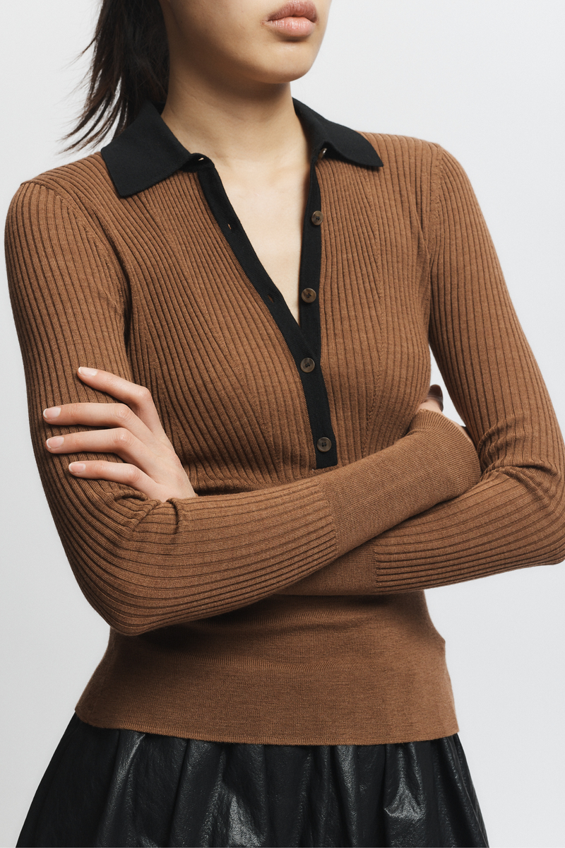 Saint Art Cillian Rib Polo Sweater