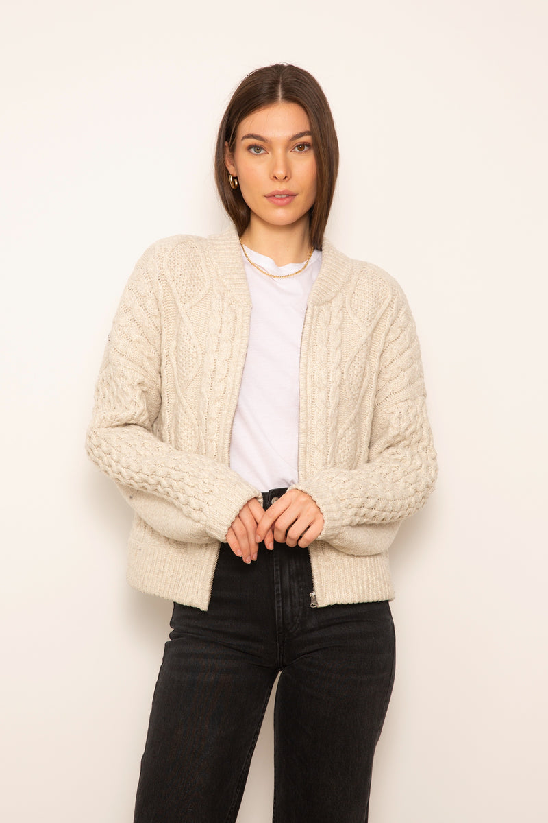 Central Park West Myles Cable Sweater Bomber