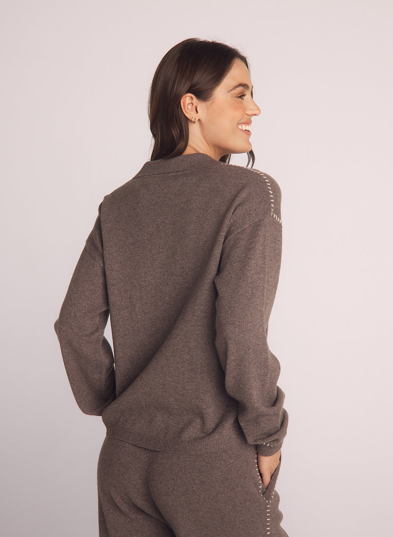Bella Dahl Whip Stitched Pocket Button Sweater