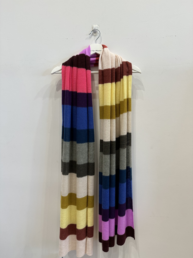 White + Warren Cashmere Striped Scarf