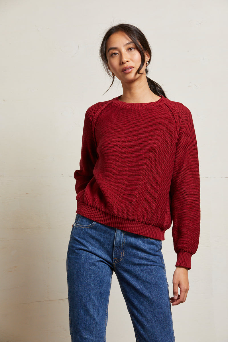 PerfectWhiteTee Evie-Cotton Raglan Crew