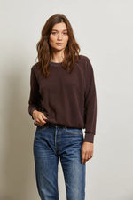 PerfectWhiteTee Ziggy Inside Out Fleece Long Sleeve Shrunken Crewneck Sweatshirt