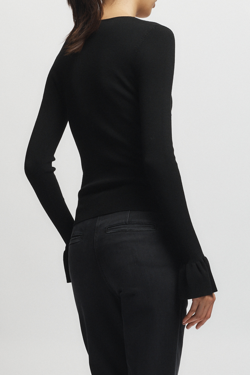 Saint Art Watson Ruffle Knit Sweater