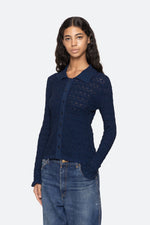 SEA Ruby Knit Long Sleeve Polo