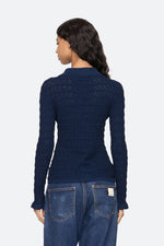 SEA Ruby Knit Long Sleeve Polo