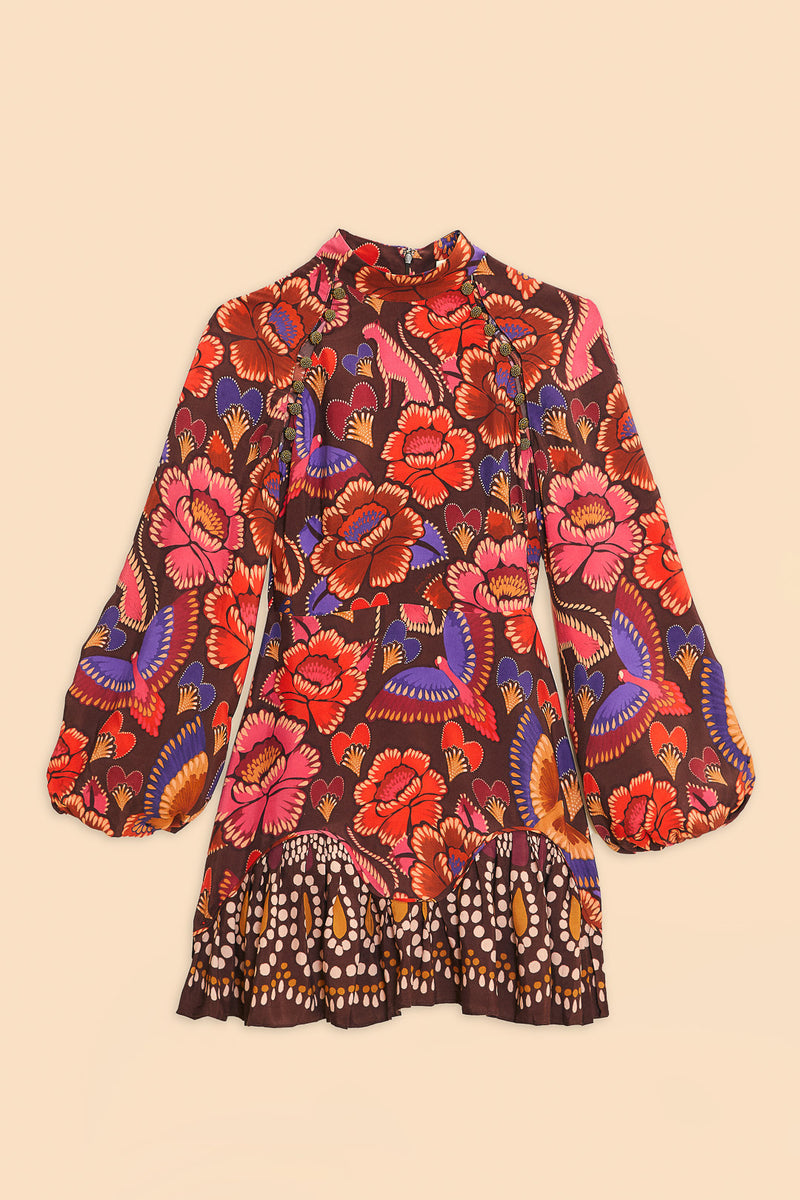 Farm Rio Long Sleeve Mini Dress
