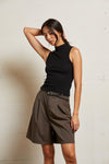 PerfectWhiteTee Mel - Luxe Rib Sleeveless Mock Neck Tank