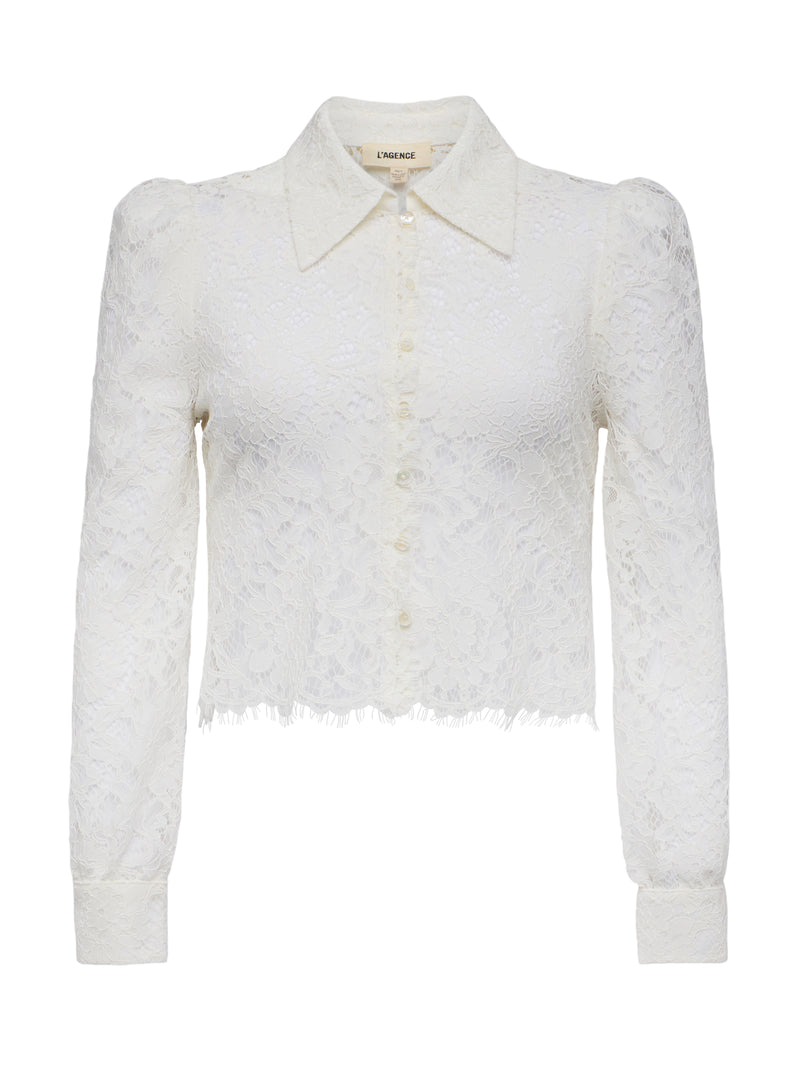 L'AGENCE Anita Lace Button Up