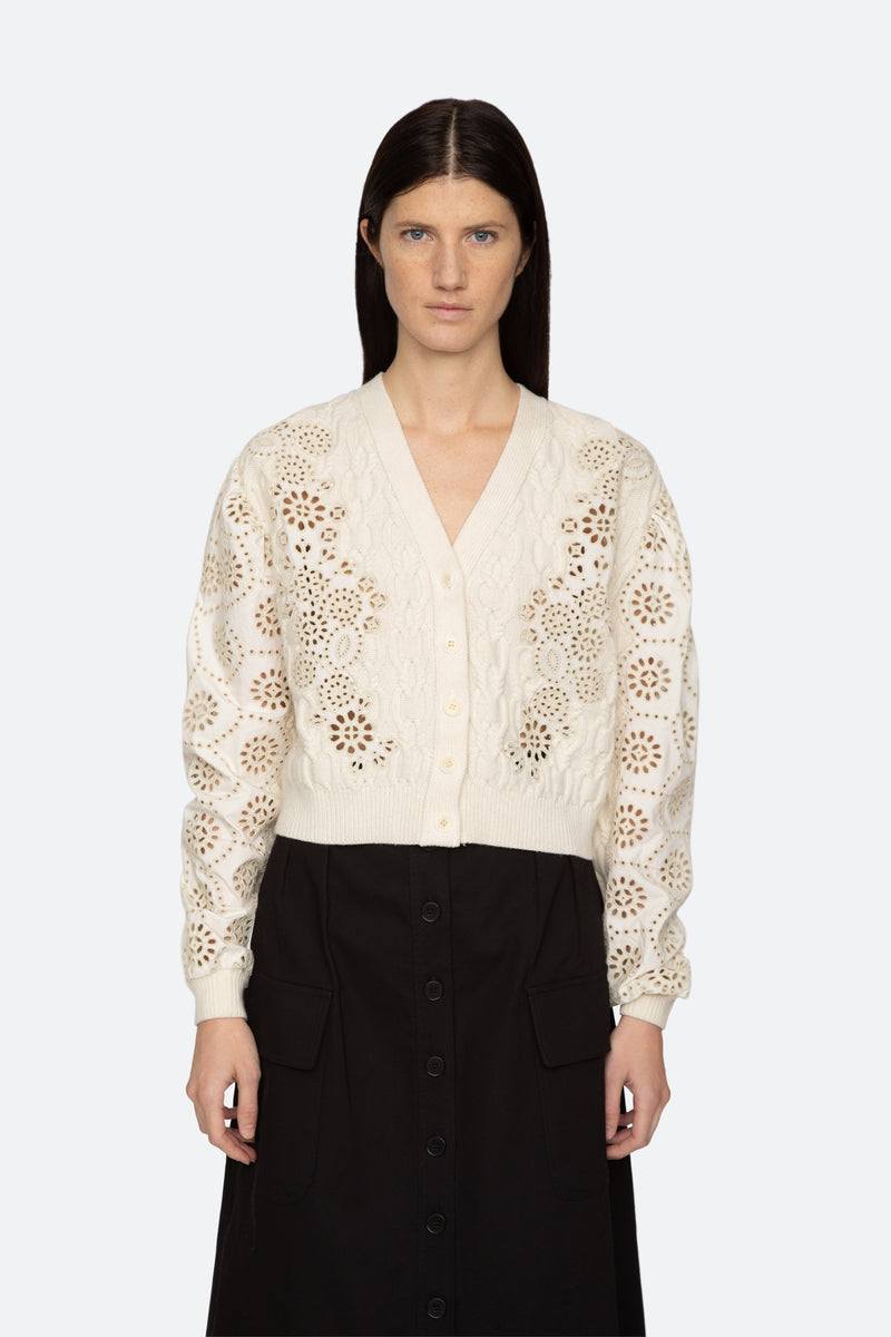 Sea Lainey Embroidery Long Sleeve Cardigan