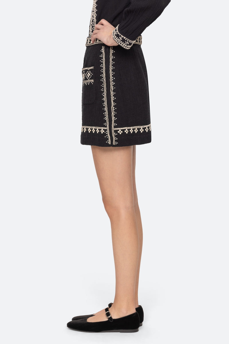 Sea Mille Embroidery Mini Skirt