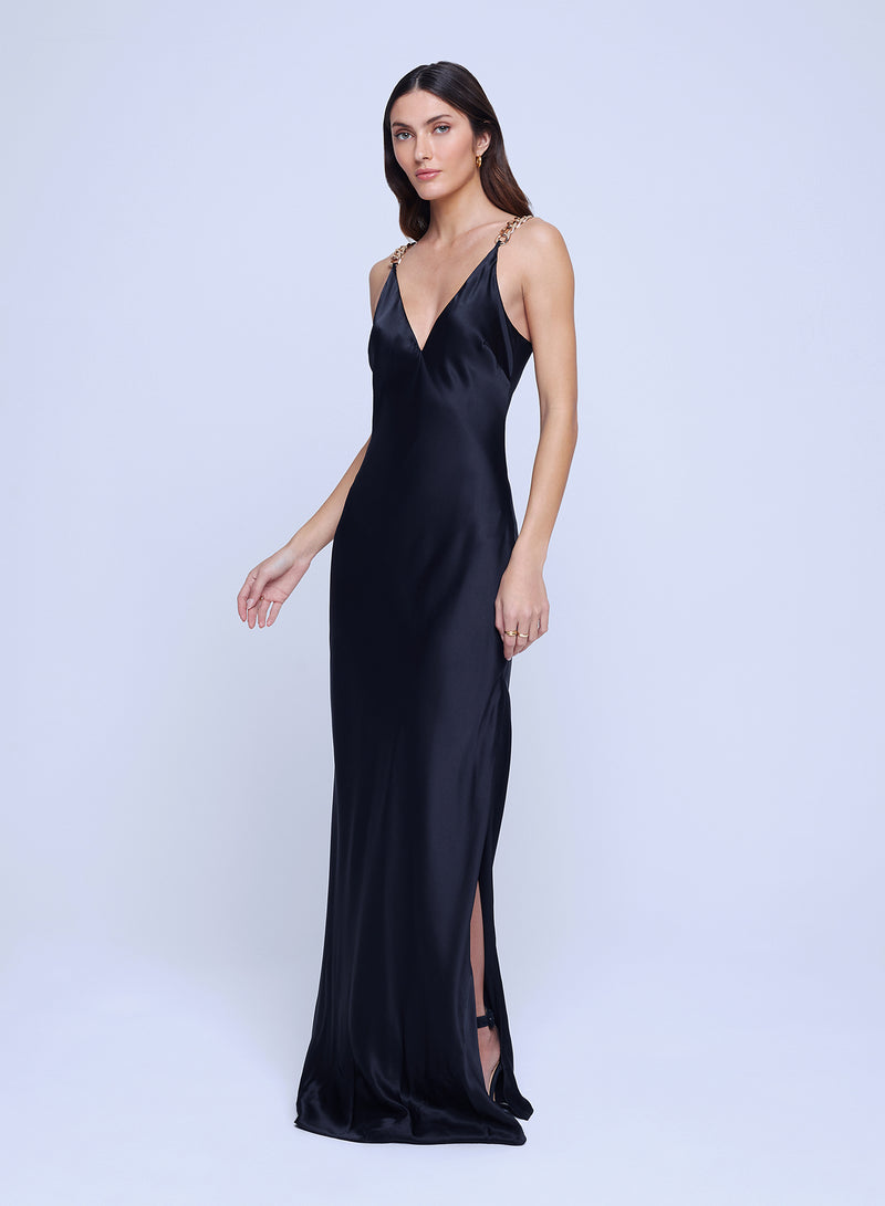 L'AGENCE Jet Chain Strap Gown