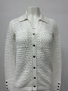 MinnieRose Cotton Cashmere Plaited Mesh Button Down Shirt