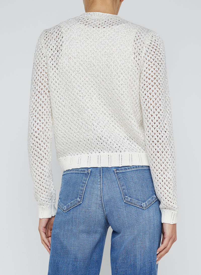 L'AGENCE Blanca Sequin Crop Cardi