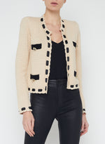 L'AGENCE Astor Contrast Trim Cardi