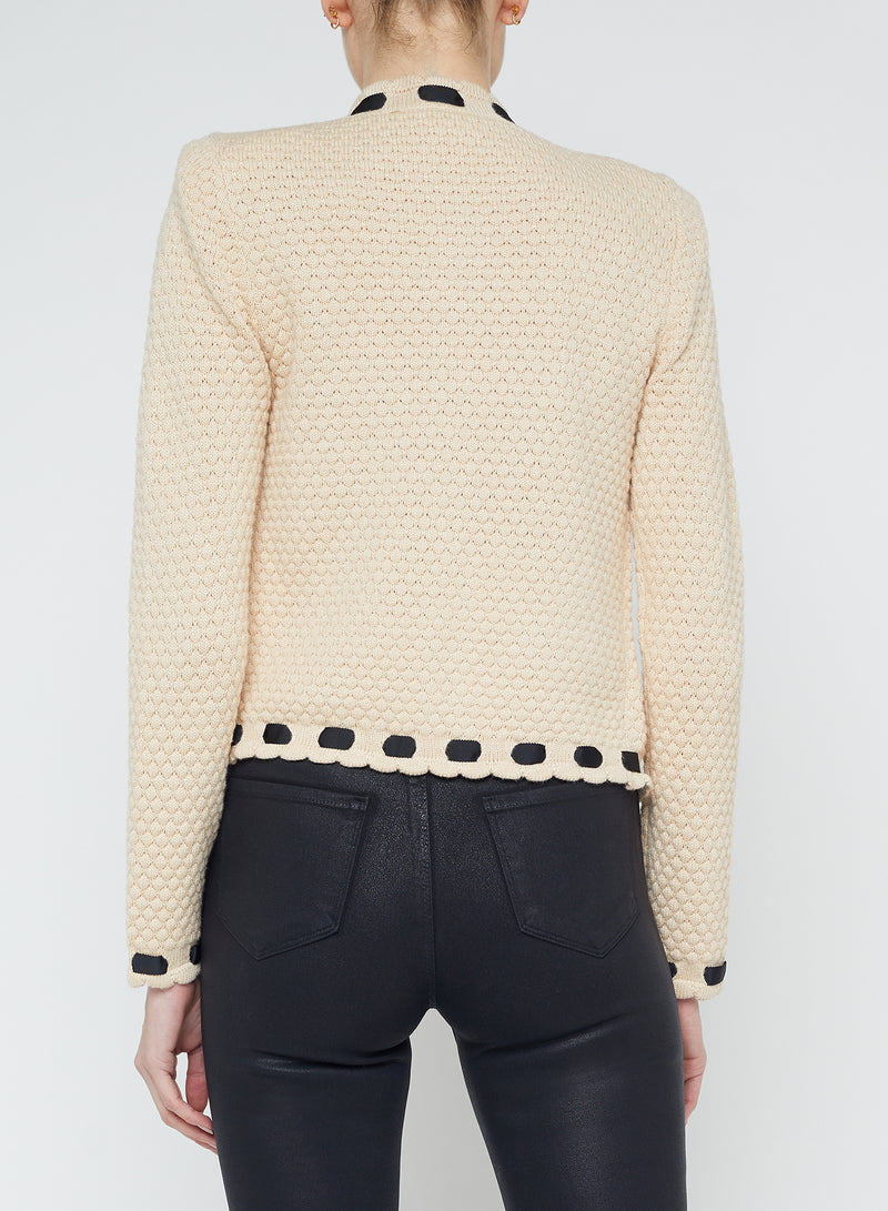 L'AGENCE Astor Contrast Trim Cardi