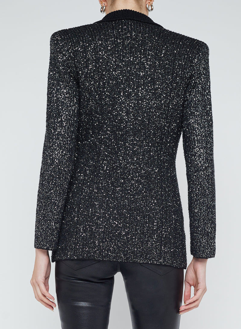 L'AGENCE Lenora Sequin Knit Blazer