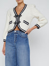 L'AGENCE Kaito Contrast Trim Crop Cardigan