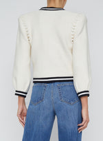 L'AGENCE Kaito Contrast Trim Crop Cardigan