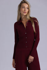 MinnieRose Viscose Blend Long Sleeve Shirt with Ribbed Details