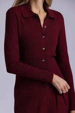 MinnieRose Viscose Blend Long Sleeve Shirt with Ribbed Details