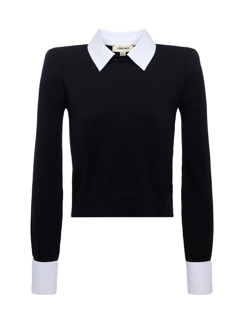 L'AGENCE April Poplin Collar Pullover