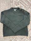 Autumn Cashmere Fancy Shaker Stitch Button Shoulder Crew