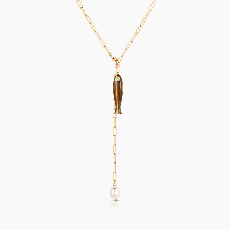 THATCH Fortuna Tiger's Eye Lariat Necklace