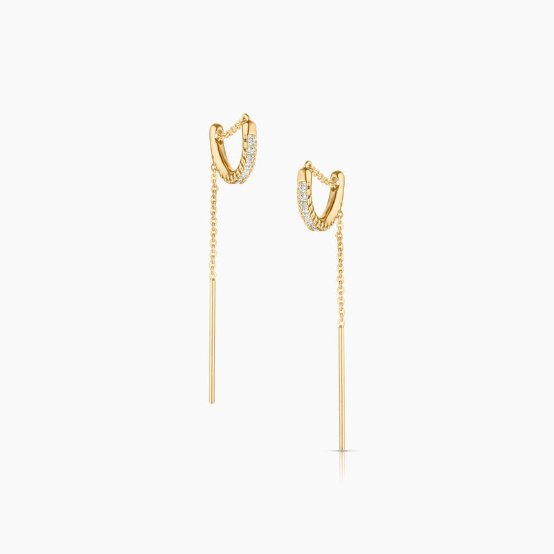 THATCH Lila Pave Threader Earrings