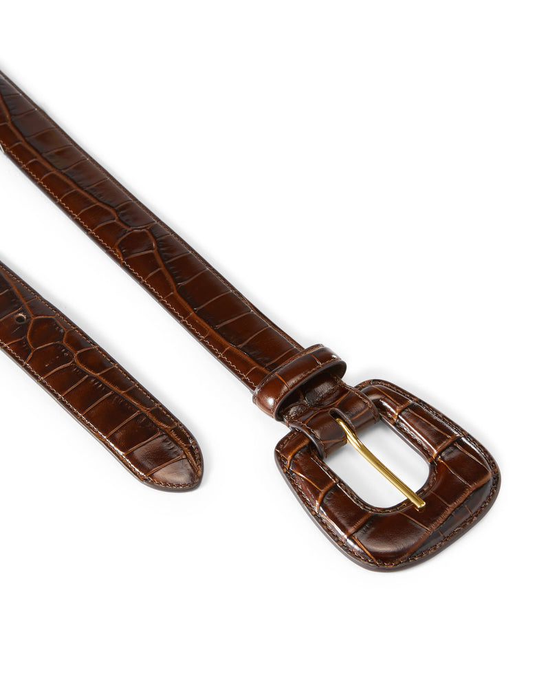 Veronica Beard Croc Embossed Elsy Belt