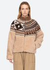 SEA Linea Fair Isle Knit Combo Fleece Jacket