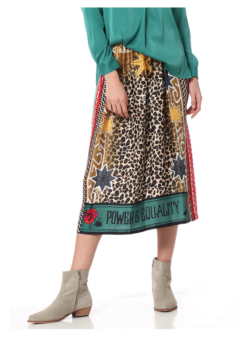 Me369 Hailey Printed Midi Skirt