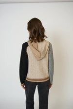 Central Park West Faye Cabled Hoodie with Whipstitch