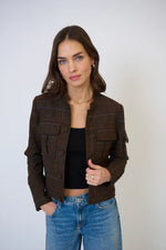 Central Park West Eden Plaid Military Jacket