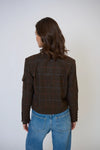 Central Park West Eden Plaid Military Jacket