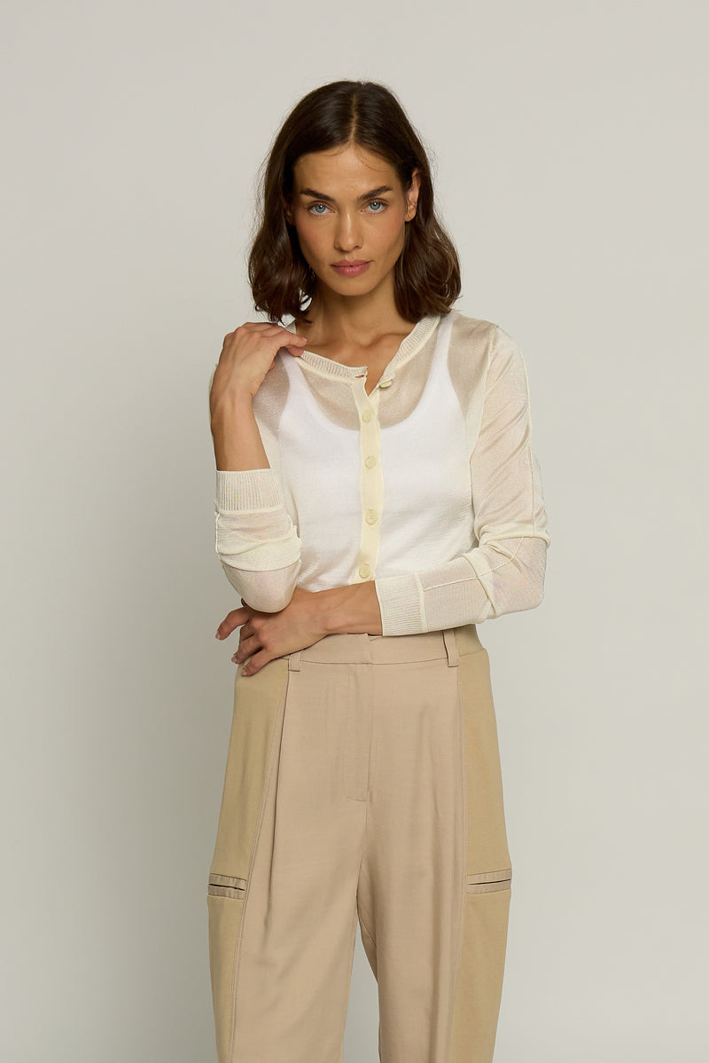 Central Park West Sheer Cropped Cardigan