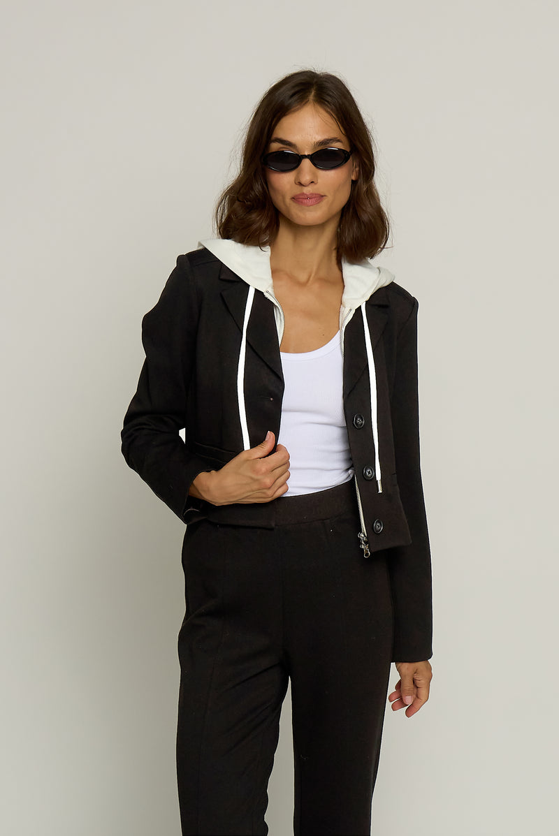 Central Park West Cropped Fitted Dickey Jacket