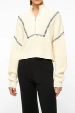 STAUD Cropped Hampton Sweater