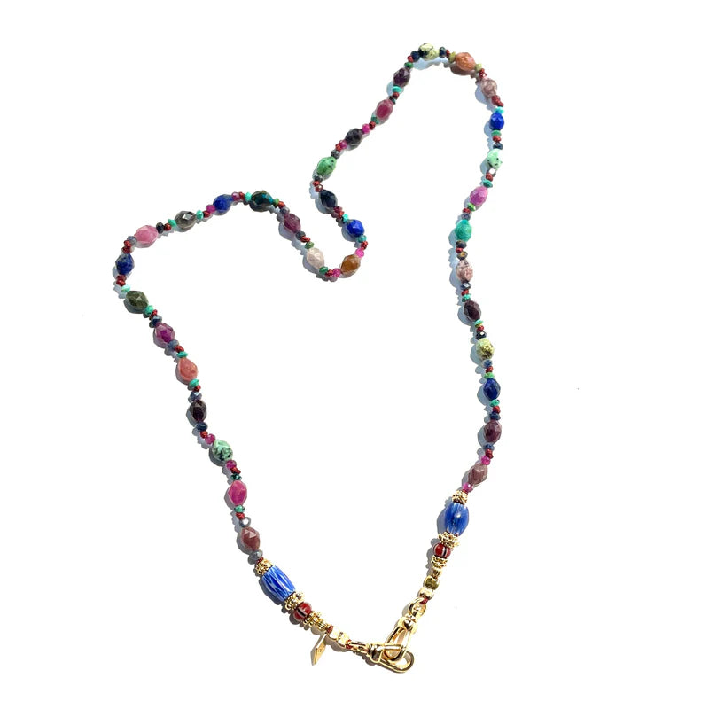 Gachon Pothier Hooky Short Handwoven Stone Necklace