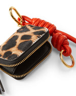 Veronica Beard Leopard Zip Pouch Bag Charm