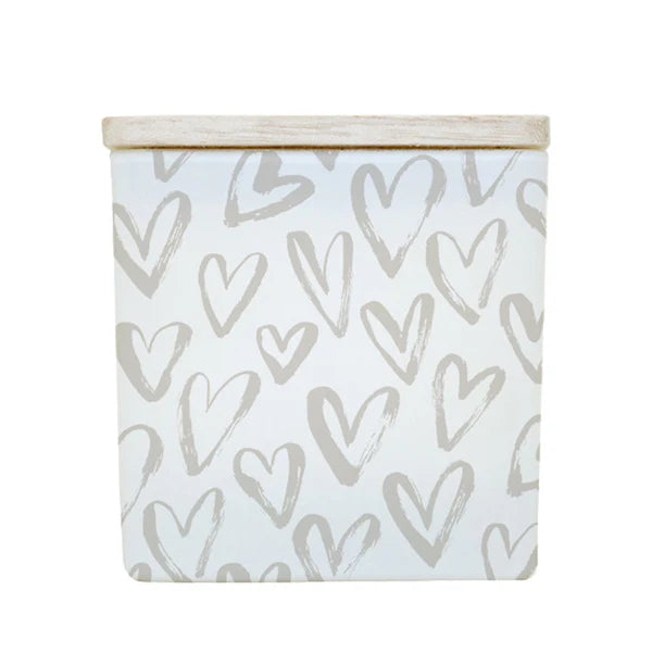 Taja Collection 8 oz Heart Pattern Candle - Gilded Champagne